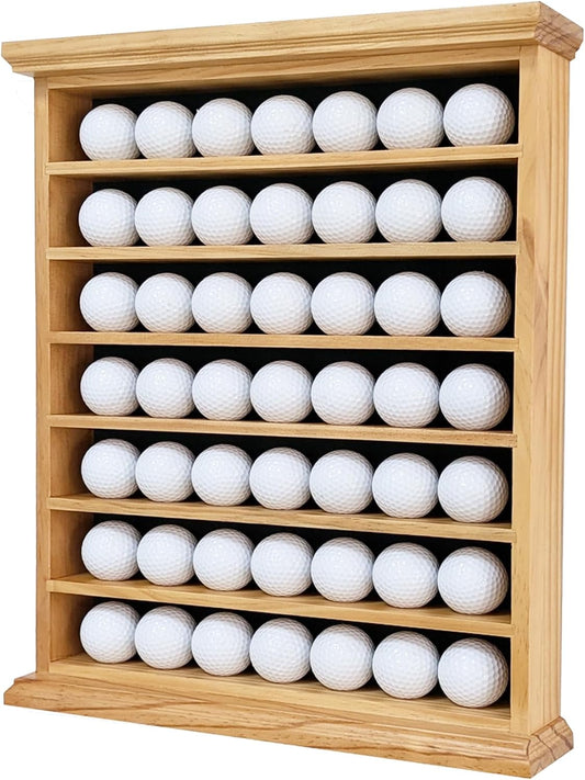 Elegant Golf Ball Display Case - Wall Mount Shadow Box for Store or Exhibition, for Golf Enthusiasts, Solid Wood Organizer Stylish Wall Mount Display Case for Home, Office, or Store