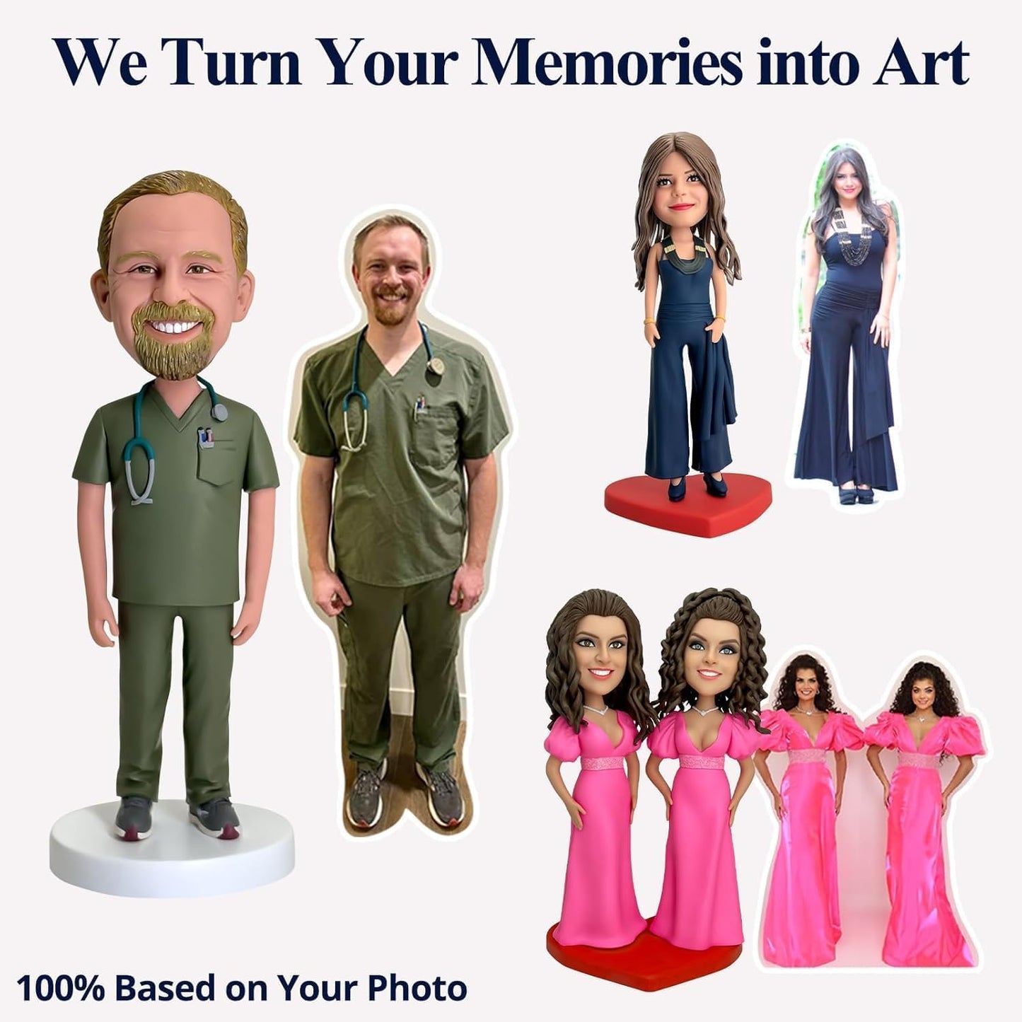 Custom Bobbleheads Golf Personalized – 6/7/8 Inch Handmade Figurine from Photo, Unique Gift for Retired Golfer, Dad, Husband