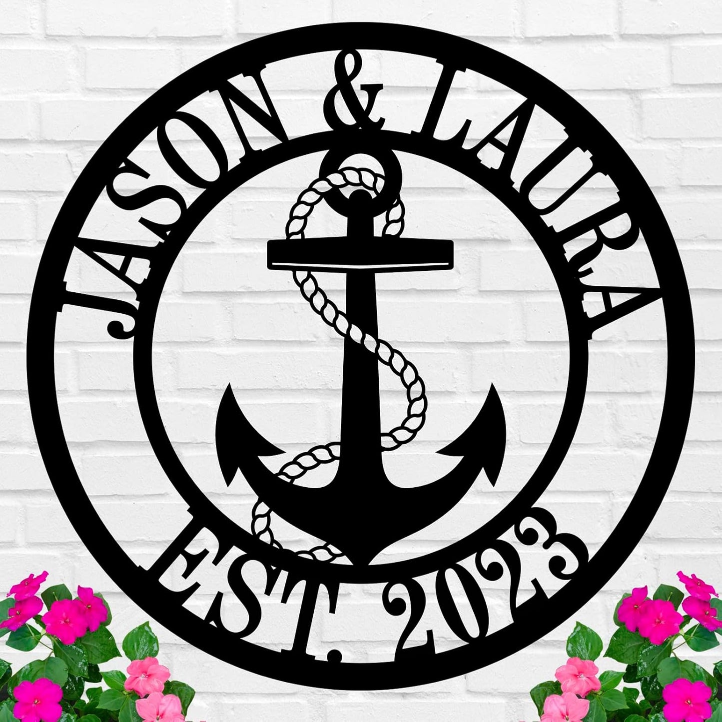 Personalized Nautical Metal Sign, Custom Nautical Decor, Anchor Family Name Sign, Anchor Custom Name and Date Metal Sign