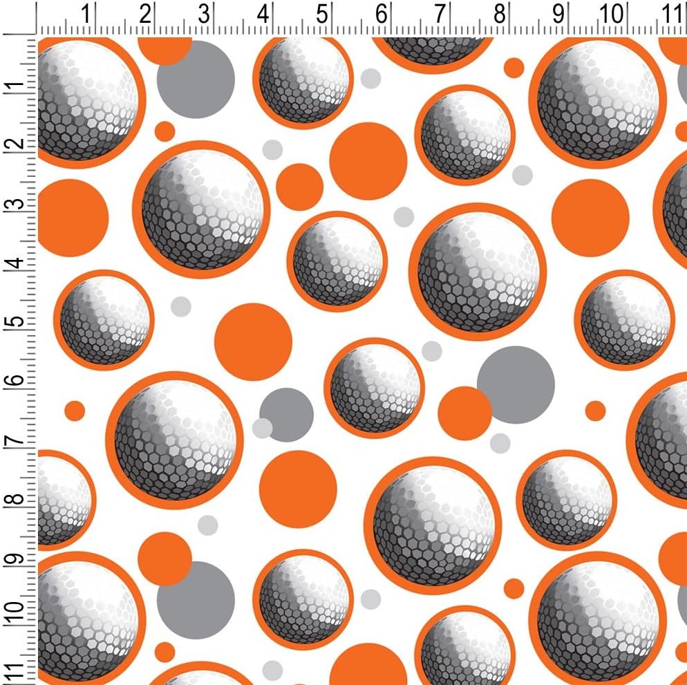 GRAPHICS & MORE Premium Gift Wrap Wrapping Paper Roll Pattern - Golfball Golf Ball Sport - Orange