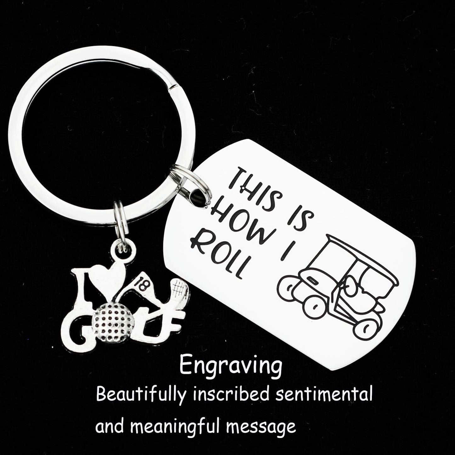 Kivosliviz Golf Gift Golfer Keychain How I Roll Golfers Keychains Gift for A Golfer Lover