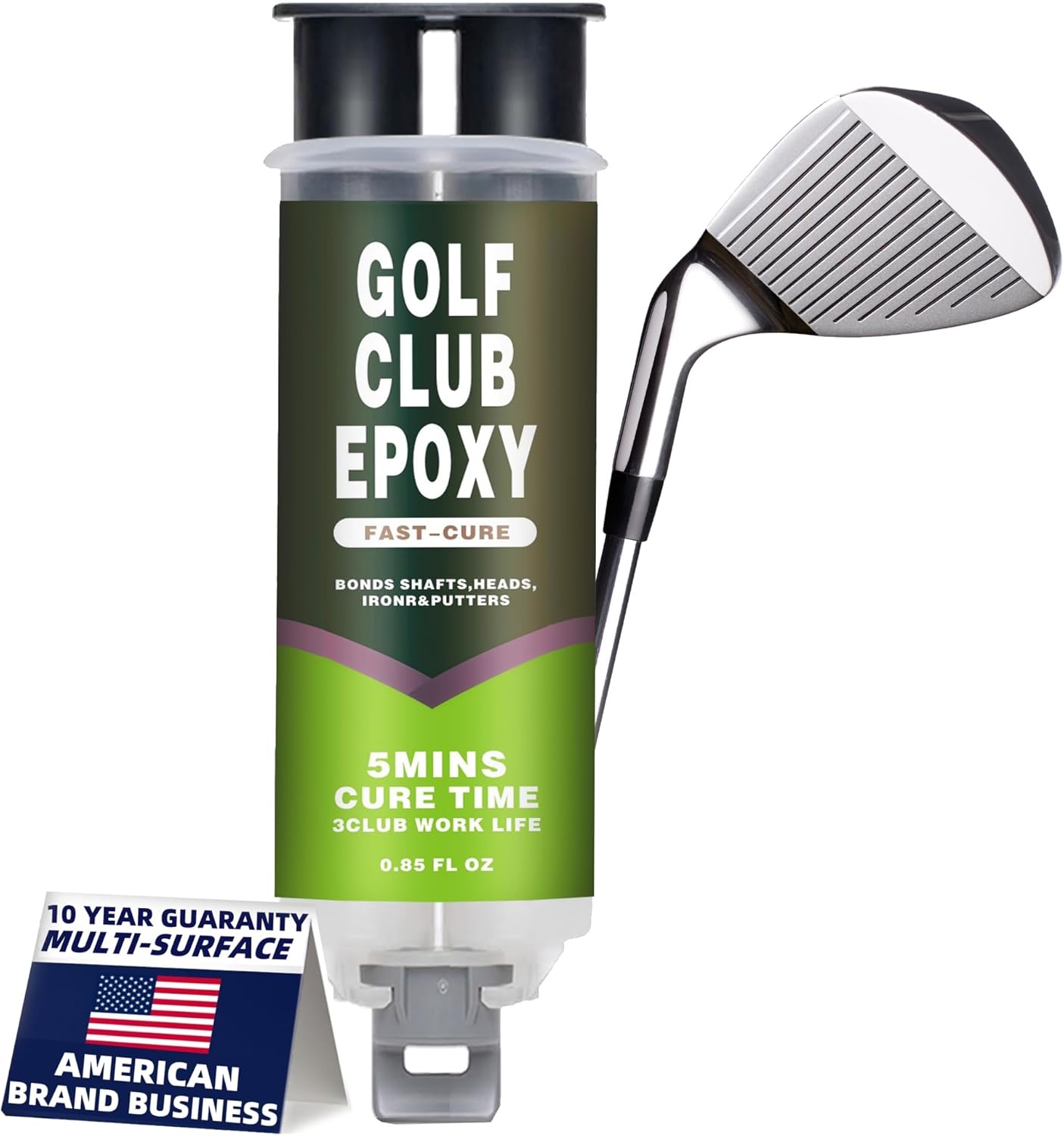 Tylove Pro Strength Golf Club Epoxy - Fast Setting 5 Minute Adhesive for Repairing Loose Driver & Iron Heads, High Impact Resistance, Easy Syringe Application, Clear Permanent Bond