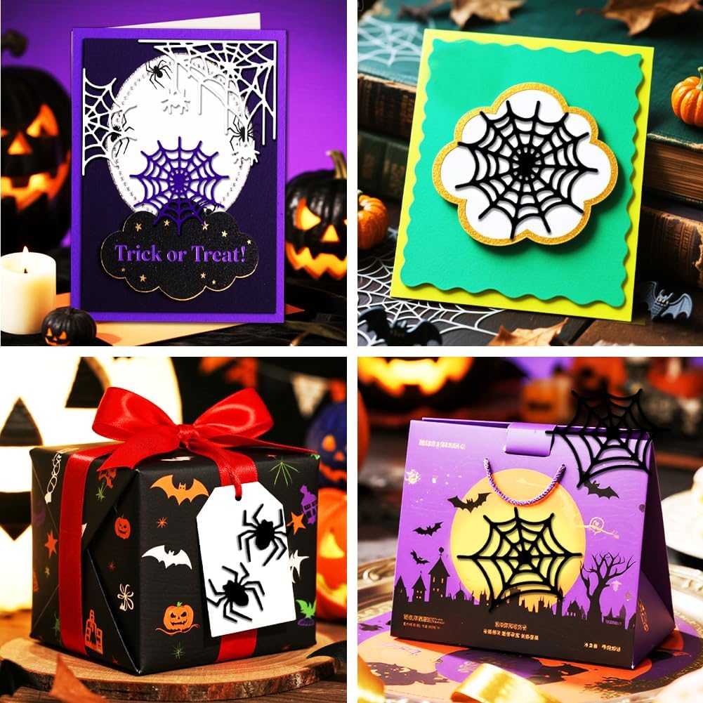 MAYJOYDIY Halloween Spider Web Metal Cutting Die Cuts DIY Crafts Cobweb Scrapbook Paper Cards Cutting Dies Cut Stencils for DIY Embossing Card Making Book Tags Decorative Paper Dies Scrapbooking