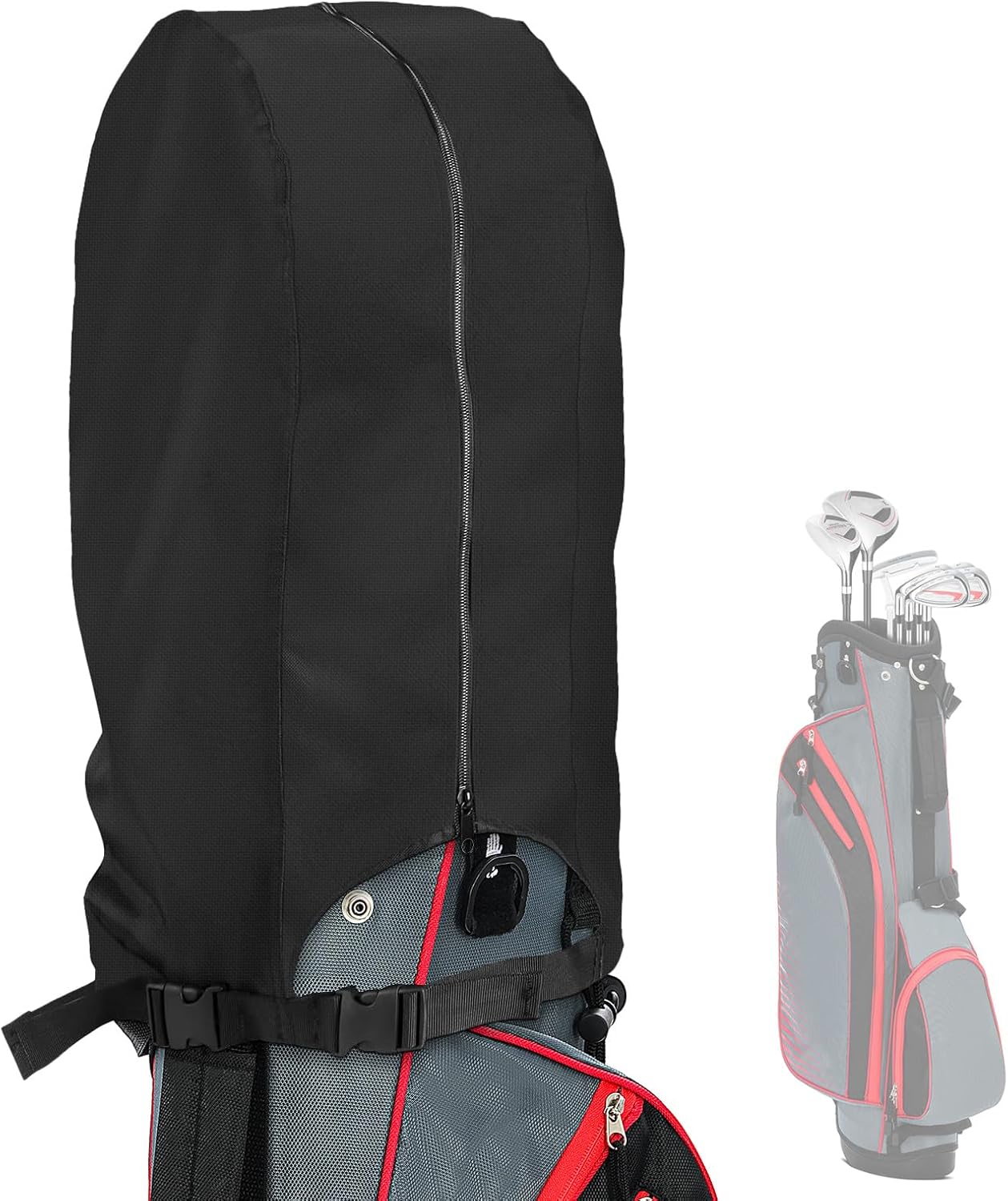 Golf Bag Rain Cover Waterproof Golf Bag Hood Cover Gifts for Any Golfer,Beginner,Men and Women 13" L x 8" W x 20" H Black