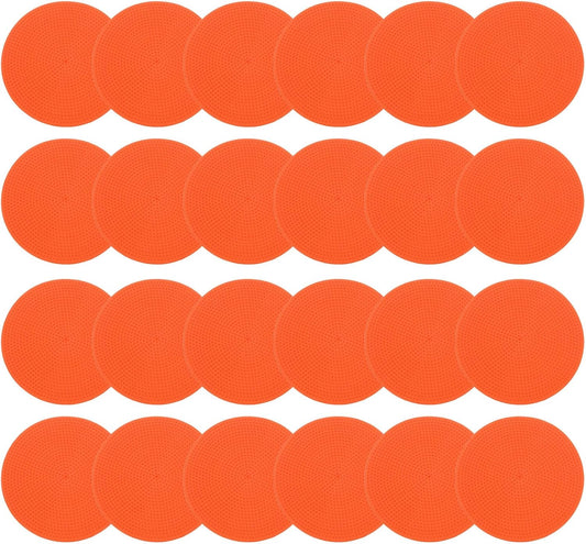 PATIKIL 4 Inch Poly Spot Markers, 24Pcs Non Slip Rubber Floor Dots with Storage Bag Flat Agility Cones for Sports Training Basketball Football