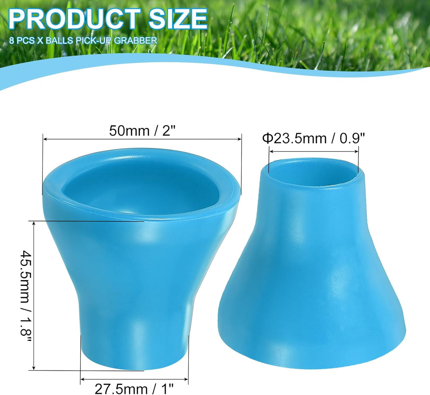 PATIKIL Golf Ball Retriever Grabber, Golf Ball Suction Cup Grabber Rubber Putter Grip Picker Upper Tool for Golfers Putter Swing Handle Accessories