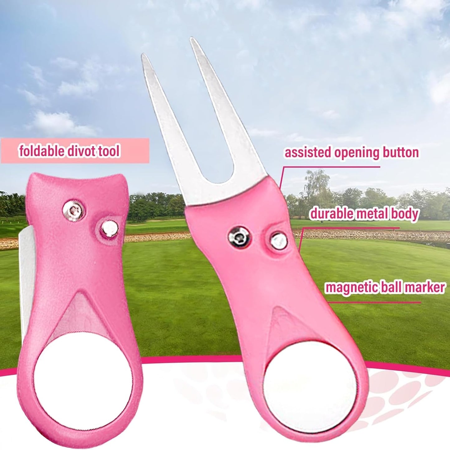 11 Pcs Golf Accessories Kit, Include Golf Tees Golf Towel Golf Ball Bag with Hook Cleaner Brush Golf Ball Marker Golf Divot Tool Golf Score Counter