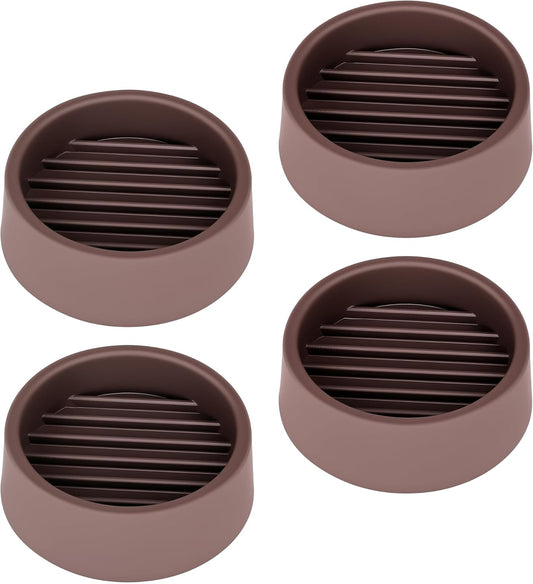 Non Slip Furniture Pads, 1.5” Round Rubber Caster Cups, 4 Pcs Furniture Coasters, Anti-Slip Gripper, Anti Slide Furnitures Feet Floor Protectors for Bed Couch Stoppers - Brown