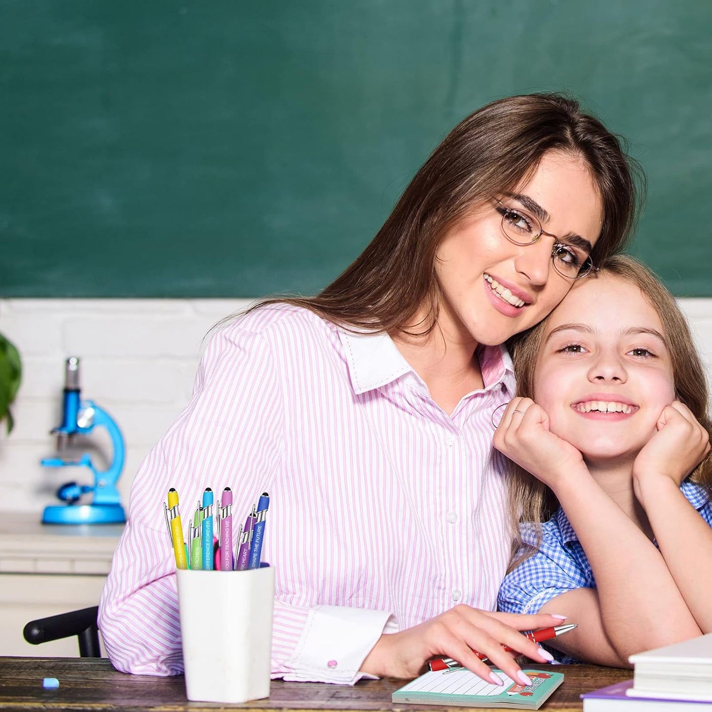 Geyee 24 Pcs Teacher Sticky Notes with Funny Pens Fun Notepads for Adults Coworkers Nurse 3 x 4 Inch to Do List Notepads with Sayings Pen for Lab Week Gifts Teacher Office Supplies