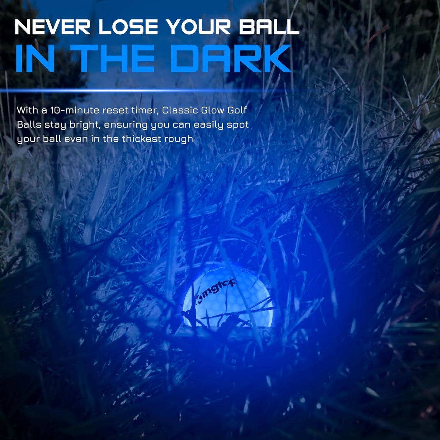 KINGTOP Upgraded Glow in The Dark Golf Balls - Super Bright Light Up LED Golf Ball - with Glow Golf Tees and Storage Bag - Fun Night Golfing Gift for Men and Women | Backyard Putting Greens