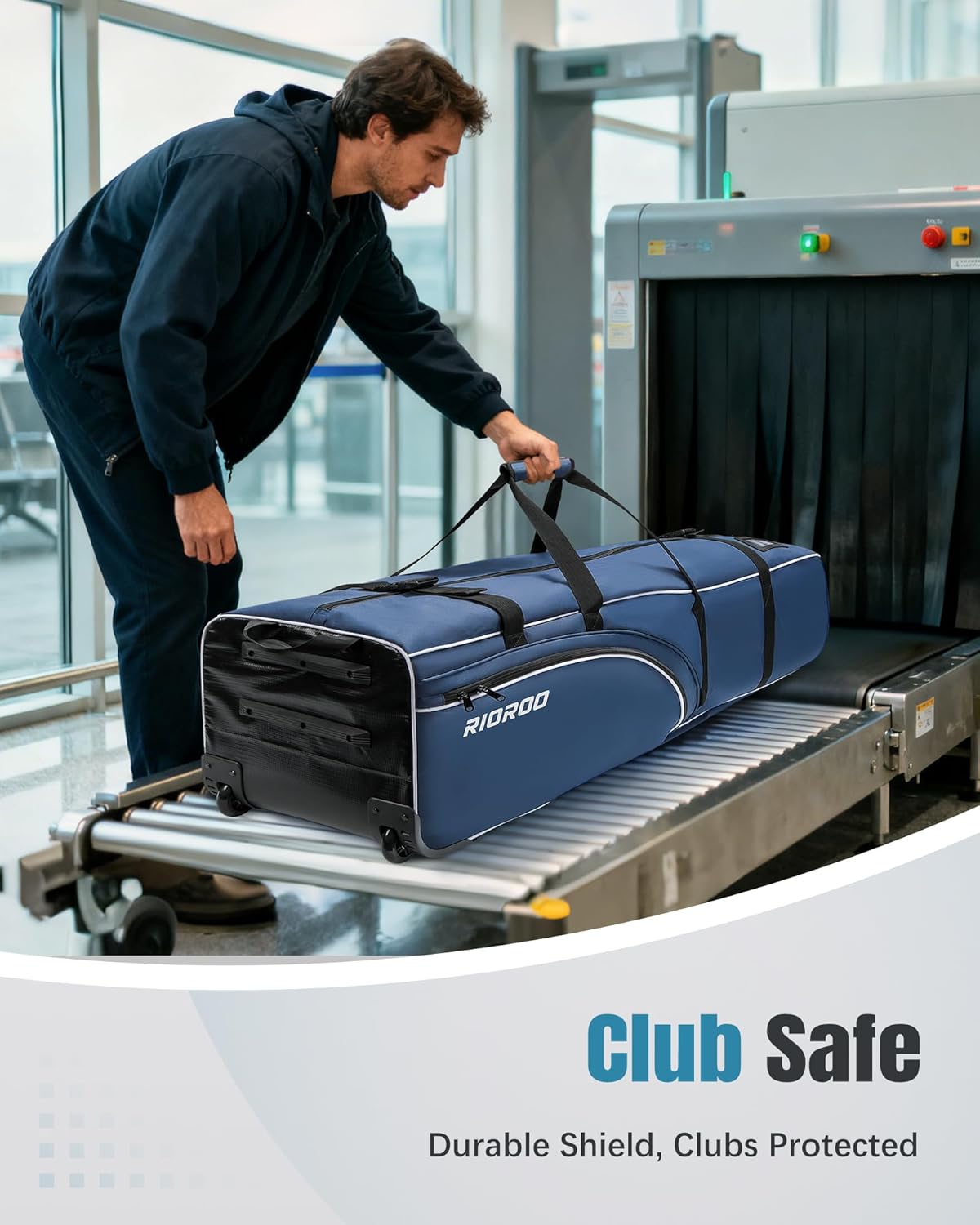 Golf Travel Bags for Airlines with Wheels, Soft-Sided 900D Oxford Cover, Padded Club Protection, Universal Fit Golf Gifts for Men and Women