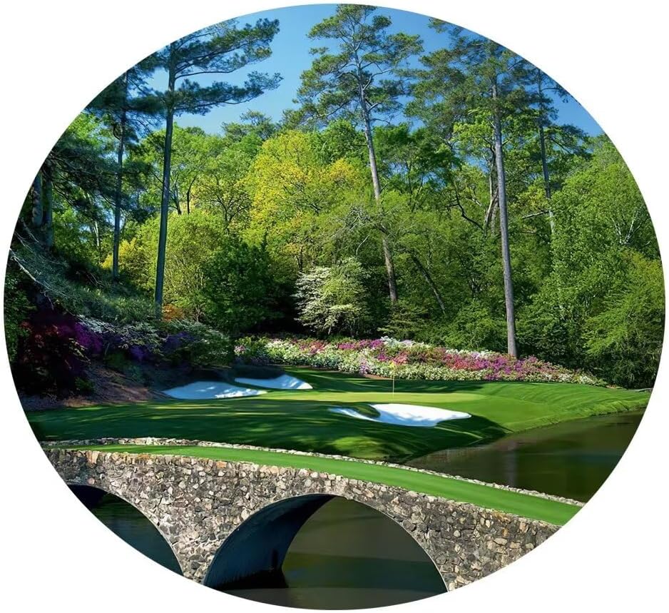 chenchenArt Golf Course Wall Art for Living Room Bedroom Home Decorations Augusta National Golf Course Pictures Posters Canvas Prints Modern Artwork Framed Ready to Hang(14''W x 28''H x3)