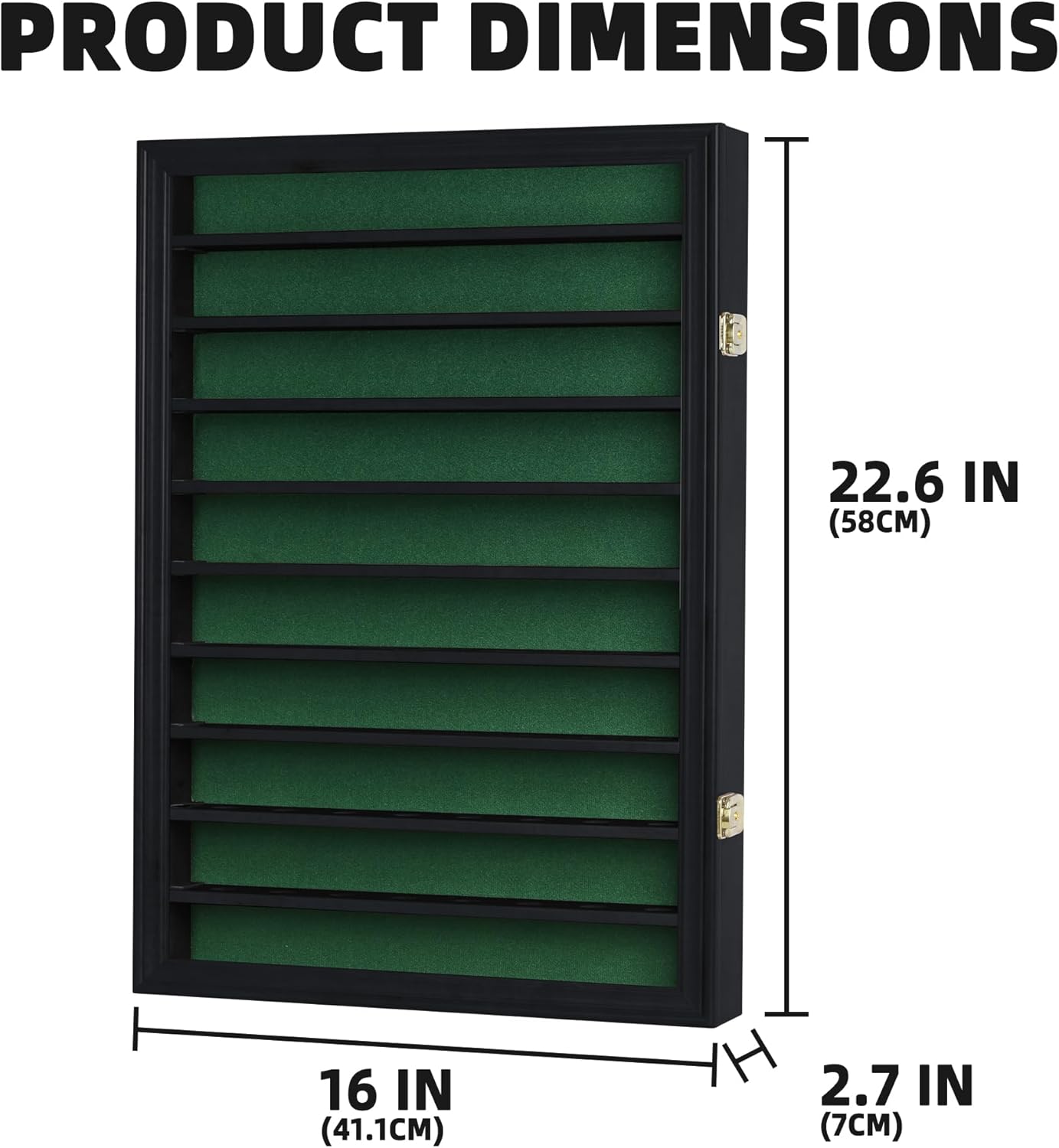 DisplayGifts 80 Golf Ball Display Case Cabinet Wall Rack Holder Solid Wood Frame with 98% UV Protection Lockable Acrylic Door, Wall Mounted or Stand Great Golfer's Gift