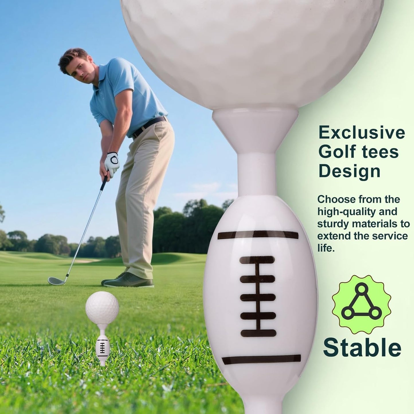 Plastic Golf Tees, Pack of 25, for Height Consistency, Excellent Durability and Stability Tees, Golf Gift for Men Women and Children, Golf Accessories