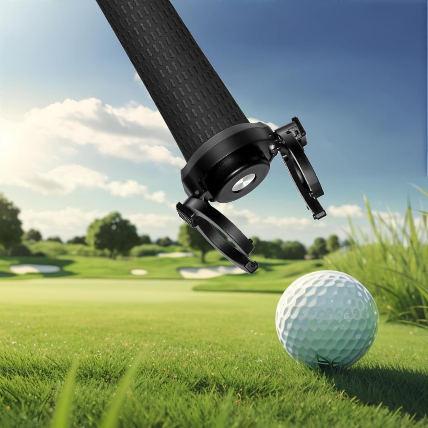 2 Pack Magnetic Golf Ball Retriever, Screw-in Golf Ball Grabber for End of Putter, Golf Ball and Club Pick-Up Tool with Foldable Claw, Easy Installation & No Drilling Required