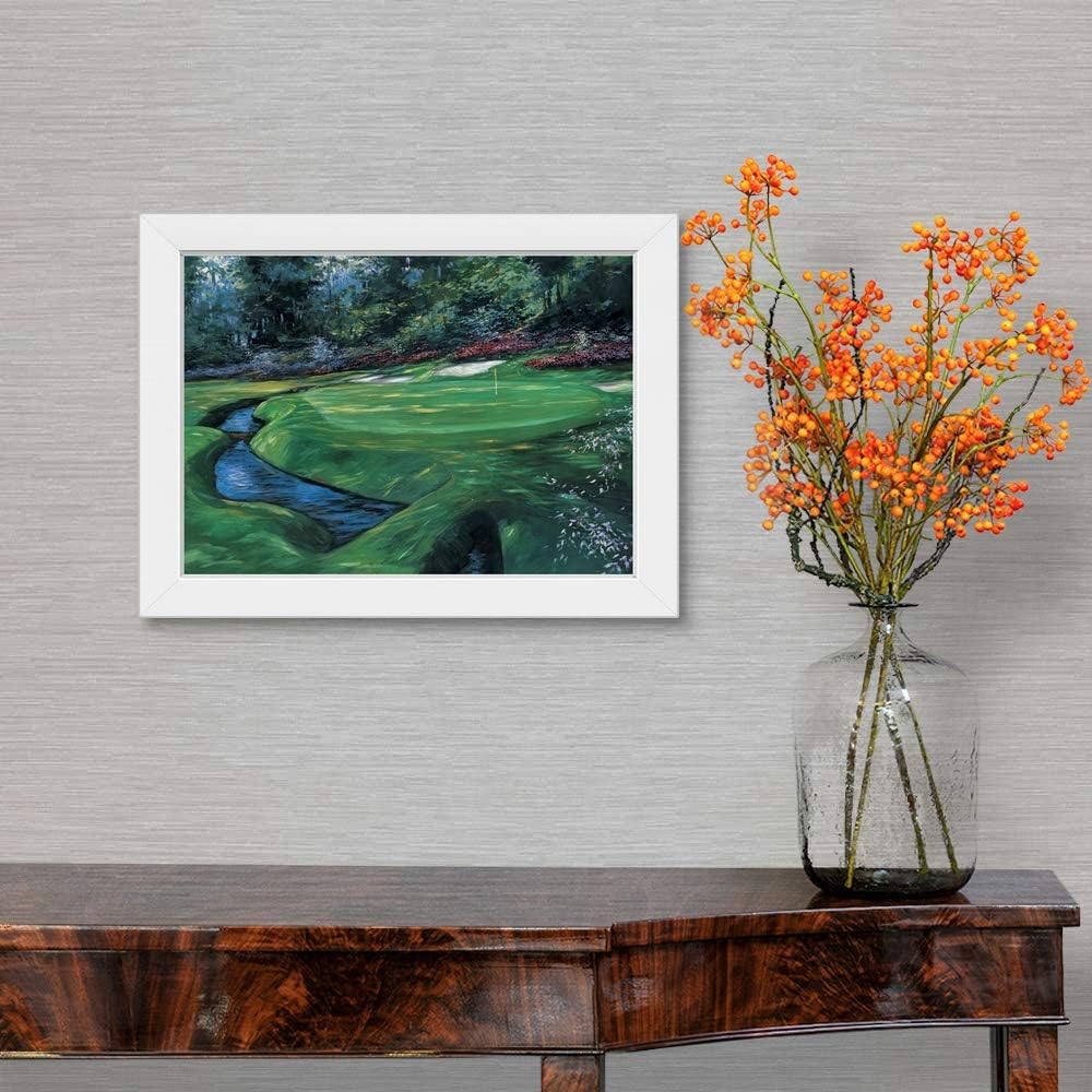 CANVAS ON DEMAND 13th at Augusta White Framed Art Print, Golf Artwork