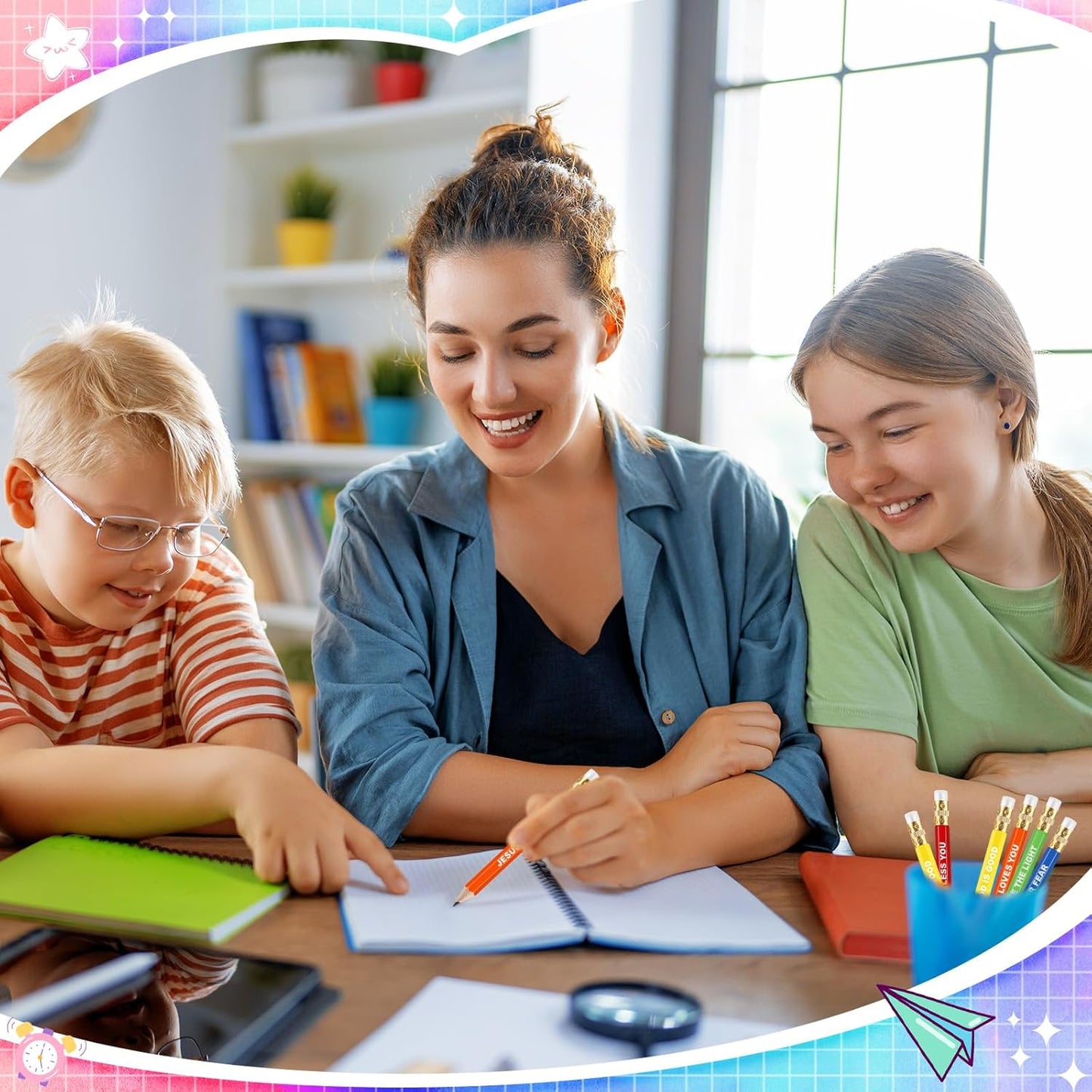 Jetec 100 Pcs Mini Pencils Bulk Inspirational Golf Wooden Half Pencils with Eraser and Motivational Sayings Back to School Gifts for Kids Student Teacher First Day of School(Rainbow Color)