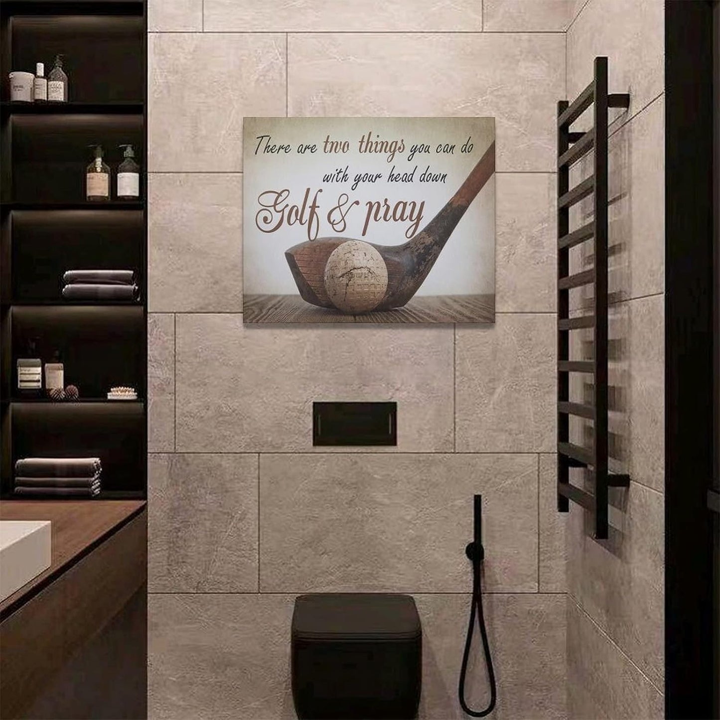 Golf Wall Art Sports Golf Pictures Wall Decor Motivational Quotes Canvas Painting Artwork Modern Home Decorations Framed for Bedroom Office Living Room 16"x20"