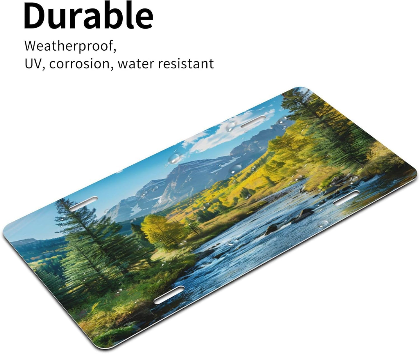 Forest River Blue Sky License Plate Funny Aluminum Front License Plates Decorative Waterproof Rust-Free Metal Car Plate Covers for Women Men Car Tag Accessories fit Truck SUV Rv 12 X 6 Inch