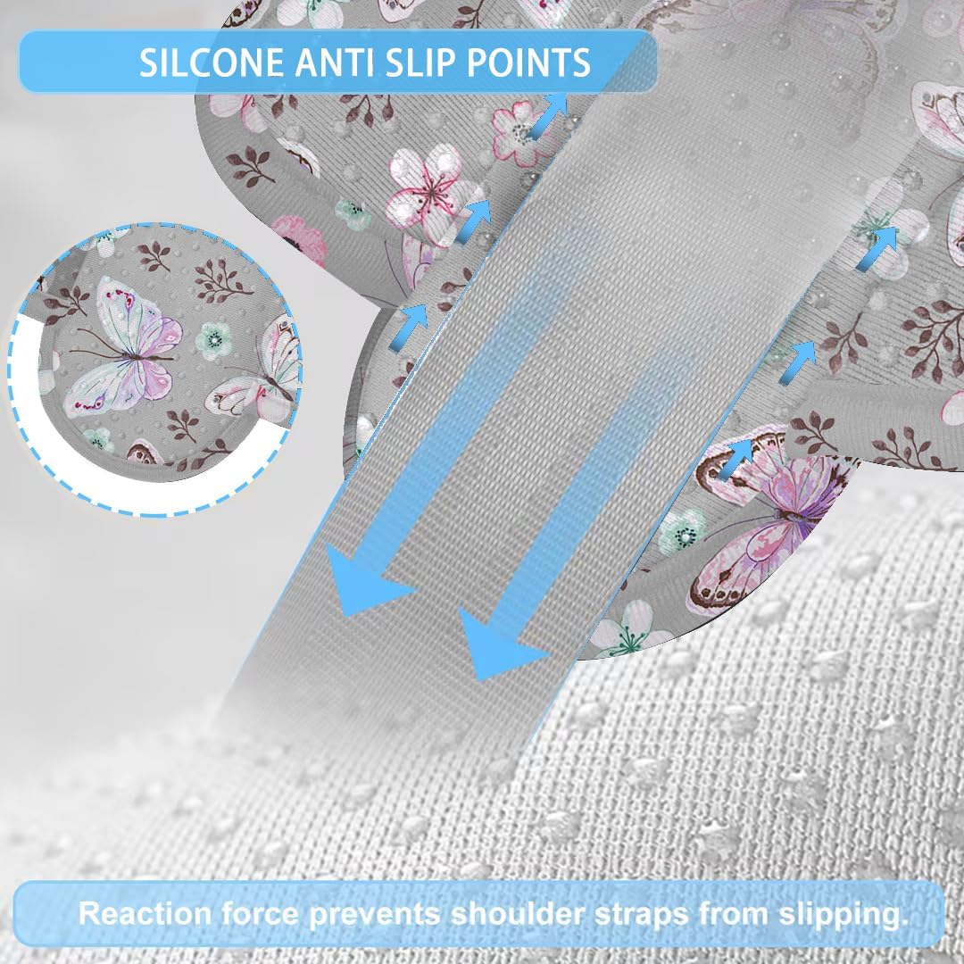 ZINZ 2-Pack Universal Shoulder Pad with Ultra Thick Cushion for Bag Luggage Bag Crossbody, Plus Long & Anti-Slip & Breathable,Butterfly