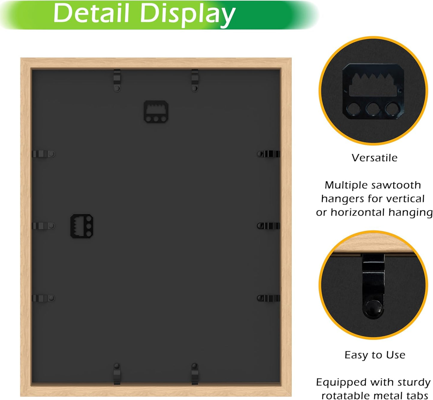 FrameWorks 11” x 14” Natural Oak Wooden Shadow Box Frame – Display Case with Soft Felt Back, Memory Box with Tempered Glass, Display Box with Elegant White Ball Push Pins, Wooden Flower Box