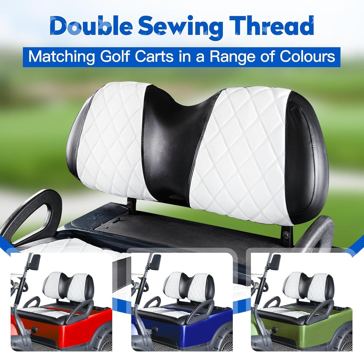 NOKINS Golf Cart Diamond Seat Covers Kit, Fit for Club Car Precedent OEM Standard Front Seat Cushion, Golf Cart Vinyl Seat Cover, No Nails Required