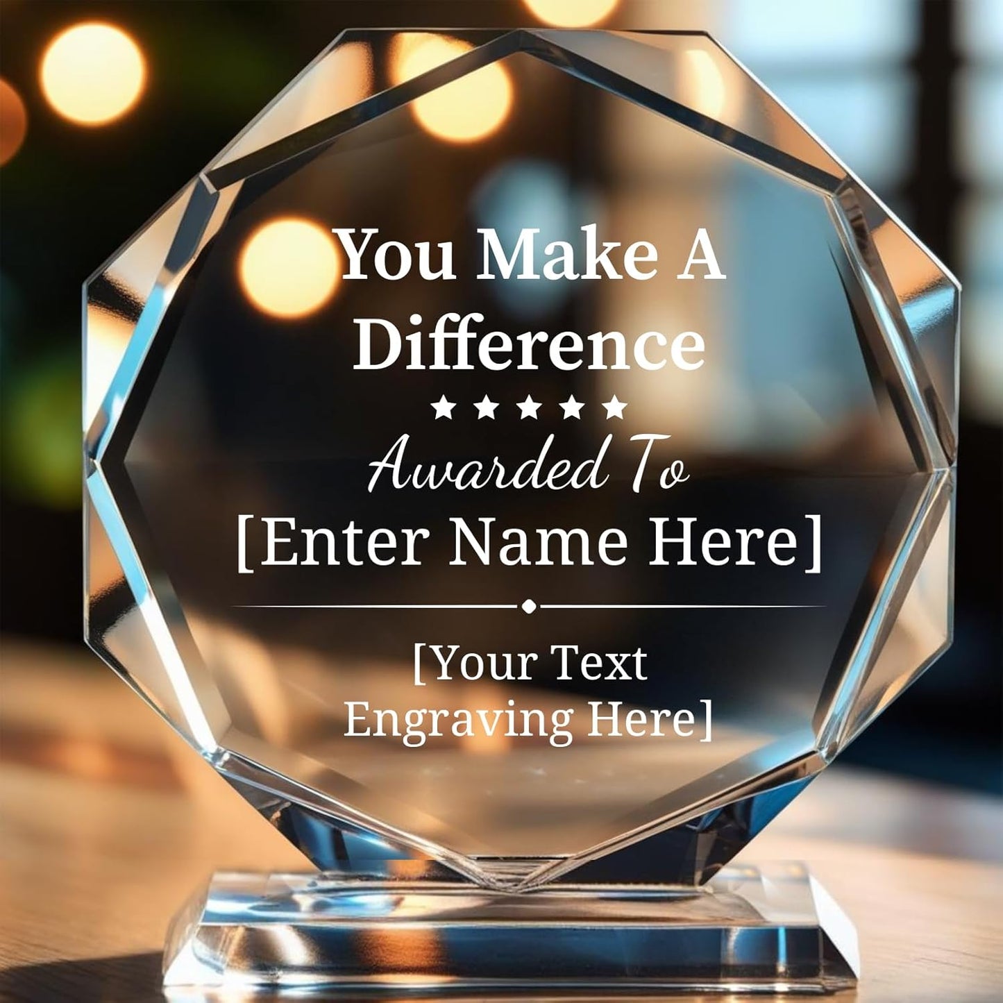 Personalized Crystal Trophy Award – Custom Awards and Trophies for Employees, Coworkers, Boss – Retirement, Farewell, Appreciation, Recognition Gifts – Custom Plaques