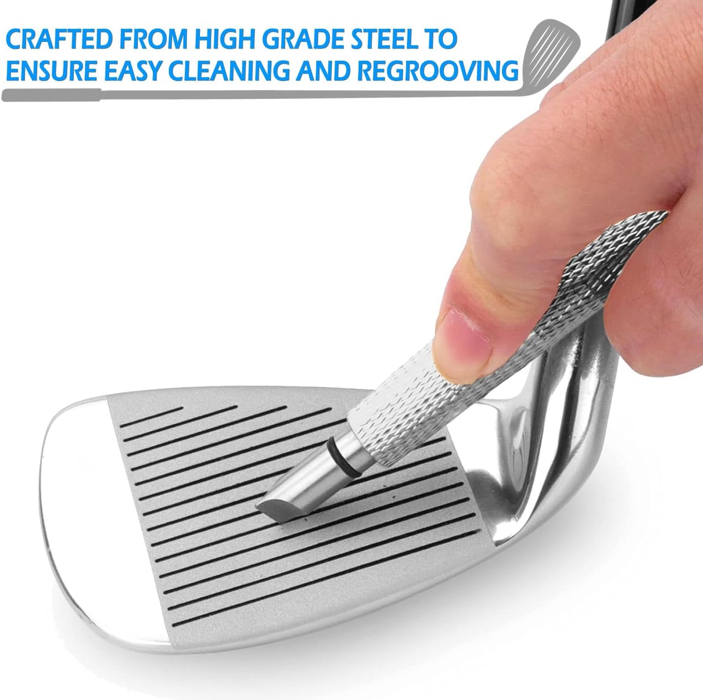 Golf Club Grove Sharpener,Golf Club Grove Cleaner, Re-Grooving and Cleaning Tool for Wedges and Irons, Optimal Backspin on Golf Ball for Precision Shots 5 Colors to Choose from