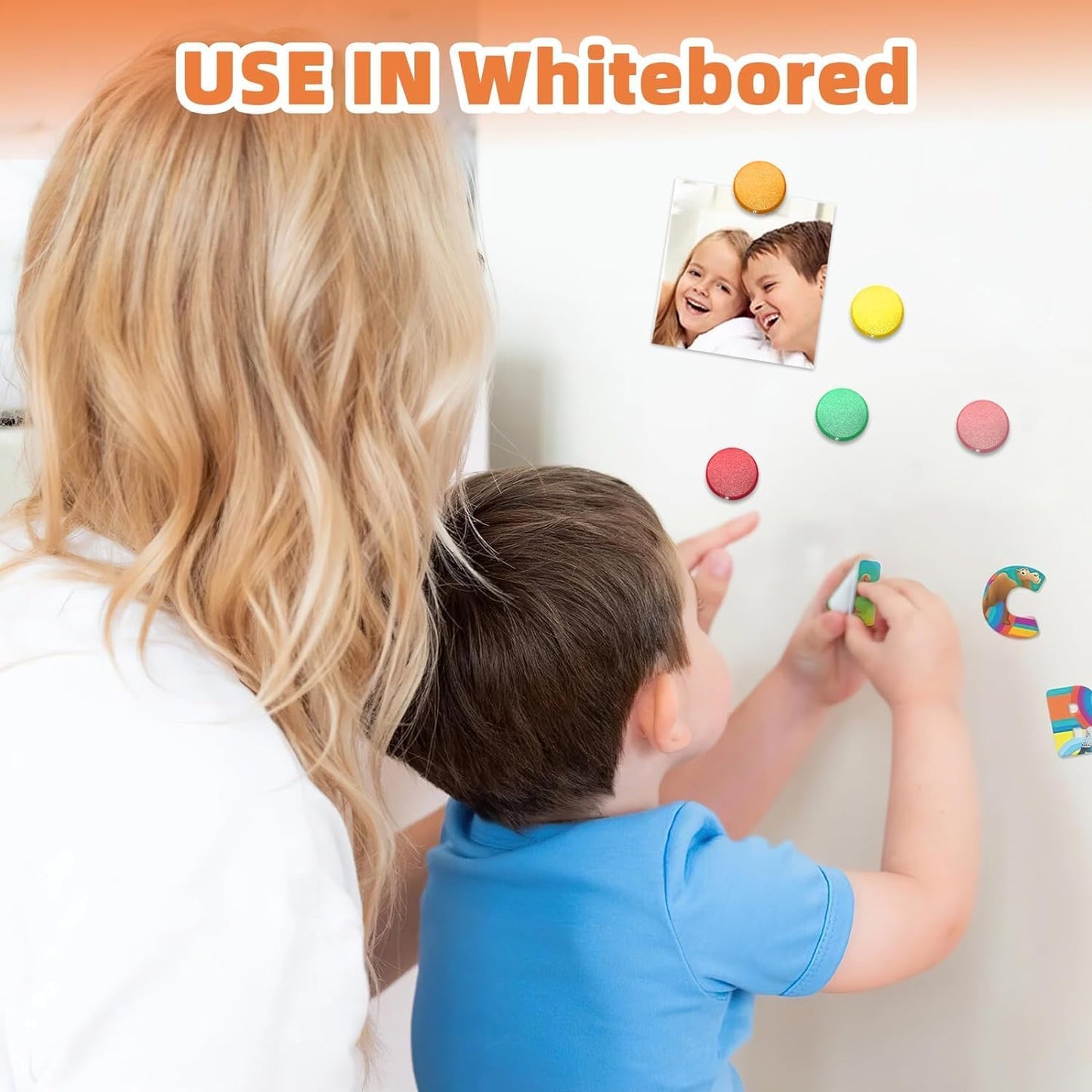 Qualsen Fridge Magnets, 50pcs Small Refrigerator Magnets for Whiteboard, Kids, Mini Cute Magnets for Locker, White Board, Kitchen, Office, Classroom (Colorful)