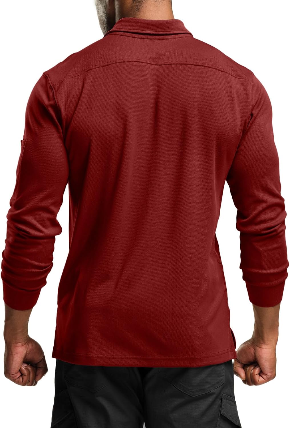 CQR Men's Polo Shirt, Long Sleeve Tactical Shirts, Outdoor UPF 50+ Pique Shirt, Dry Fit Lightweight Golf Shirts