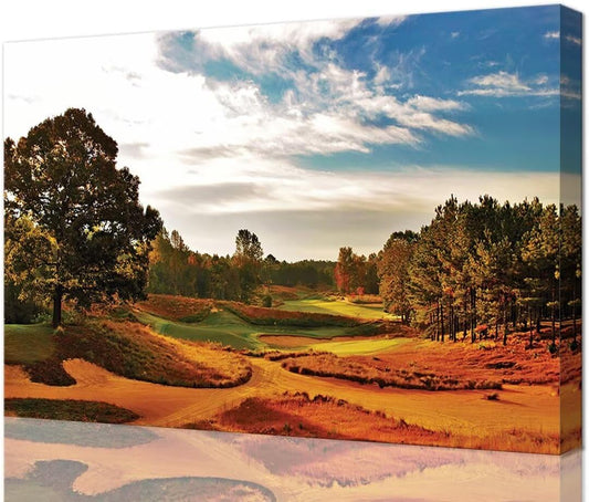 Tobacco Road Golf Course Wall Art for Living Room Bedroom Bathroom Home Decoration North Carolina Golf Course Picture Poster Framed Artwork Golf Canvas Prints Ready to Hang(24''H x 36''W)
