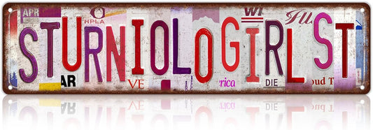Vintage Sturniolo Girl St Street Sign Wall Decor Metal Tin Signs Poster