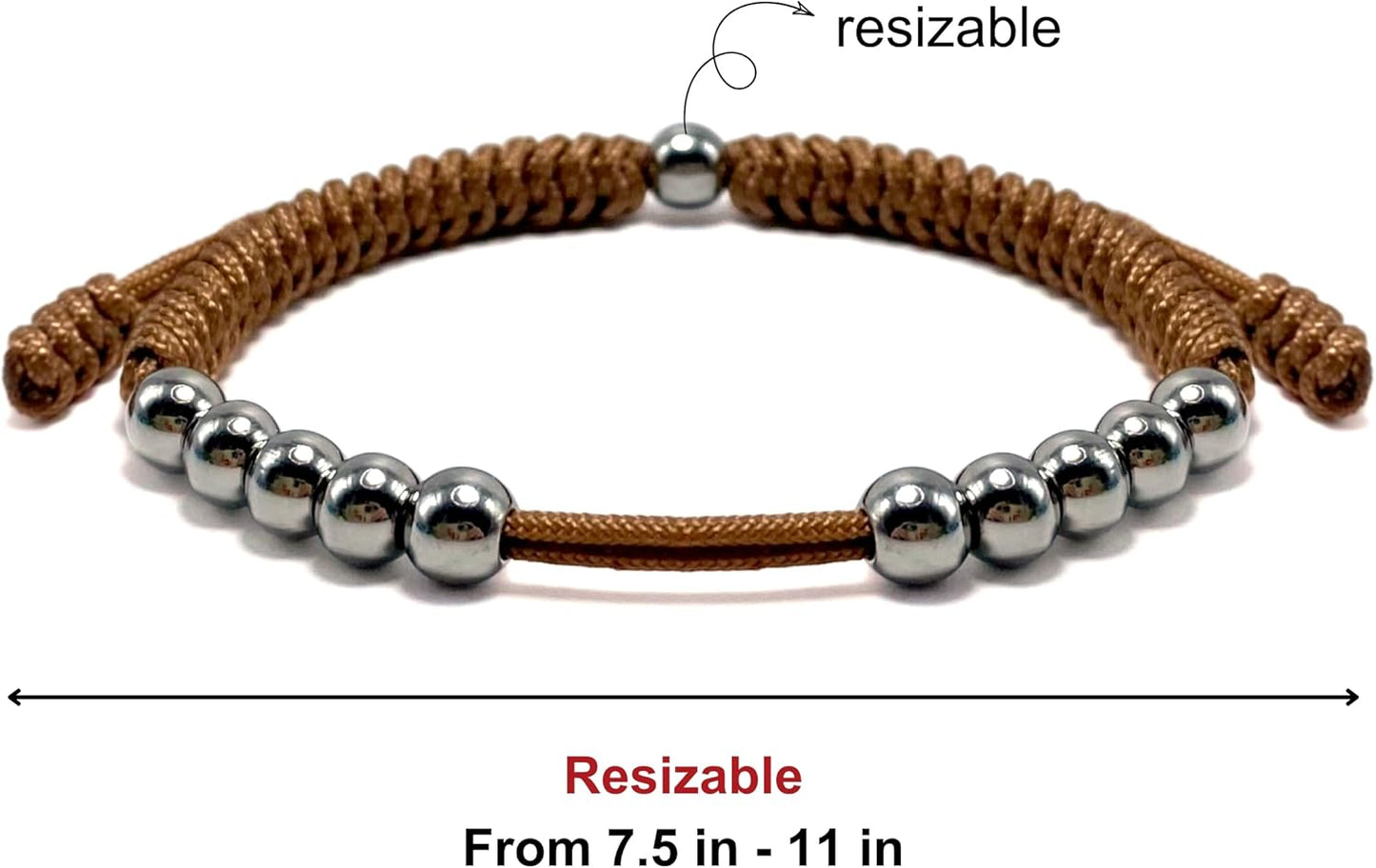 LAMIBEE Premium Golf Stainless Steel 10 Bead Score Counter Bracelet, Golf Stroke Count Bracelet, Resizable Easy Adjust Golf Round Scoring Tracker, Durable Stylish Golf Accessory