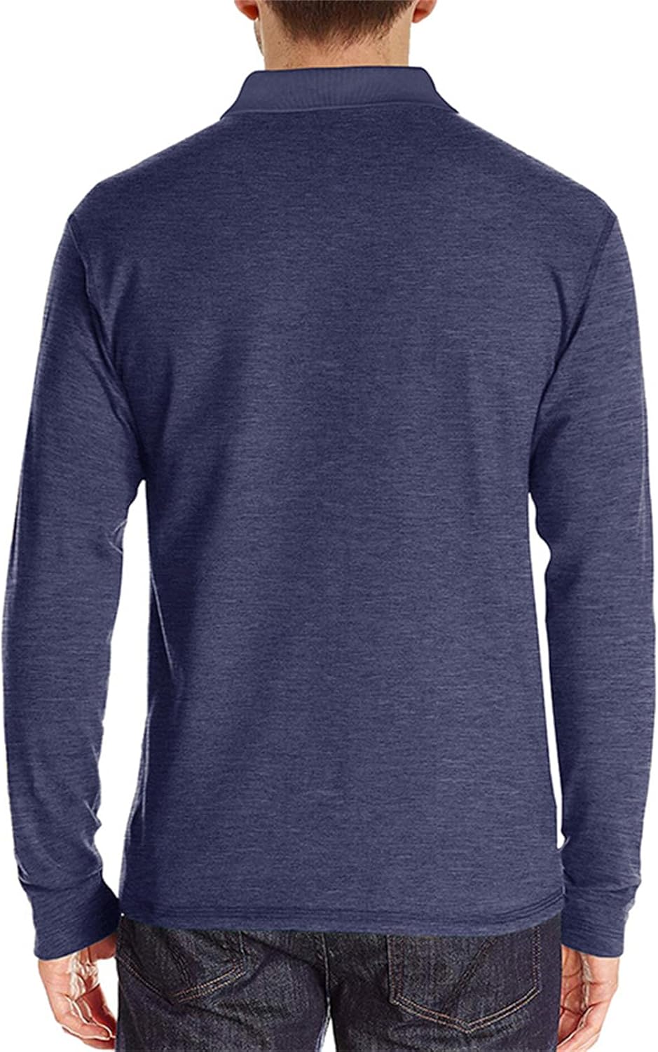 Mens Long Sleeve Polo Shirts Casual Moisture Wicking Golf Polo Shirts with Pocket