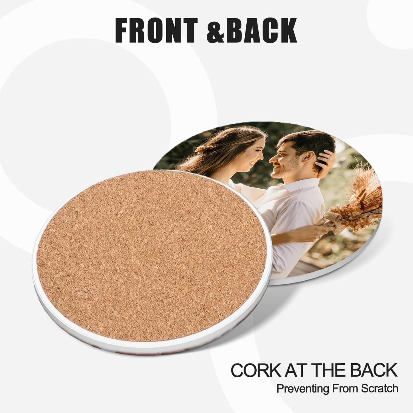 Custom Coasters, Personalized Ceramic Coasters for Crafts, Customized Drink Coaster with Your Photo, Text and Logo, for Weddings, Bars, Homes, Offices，Father's Day