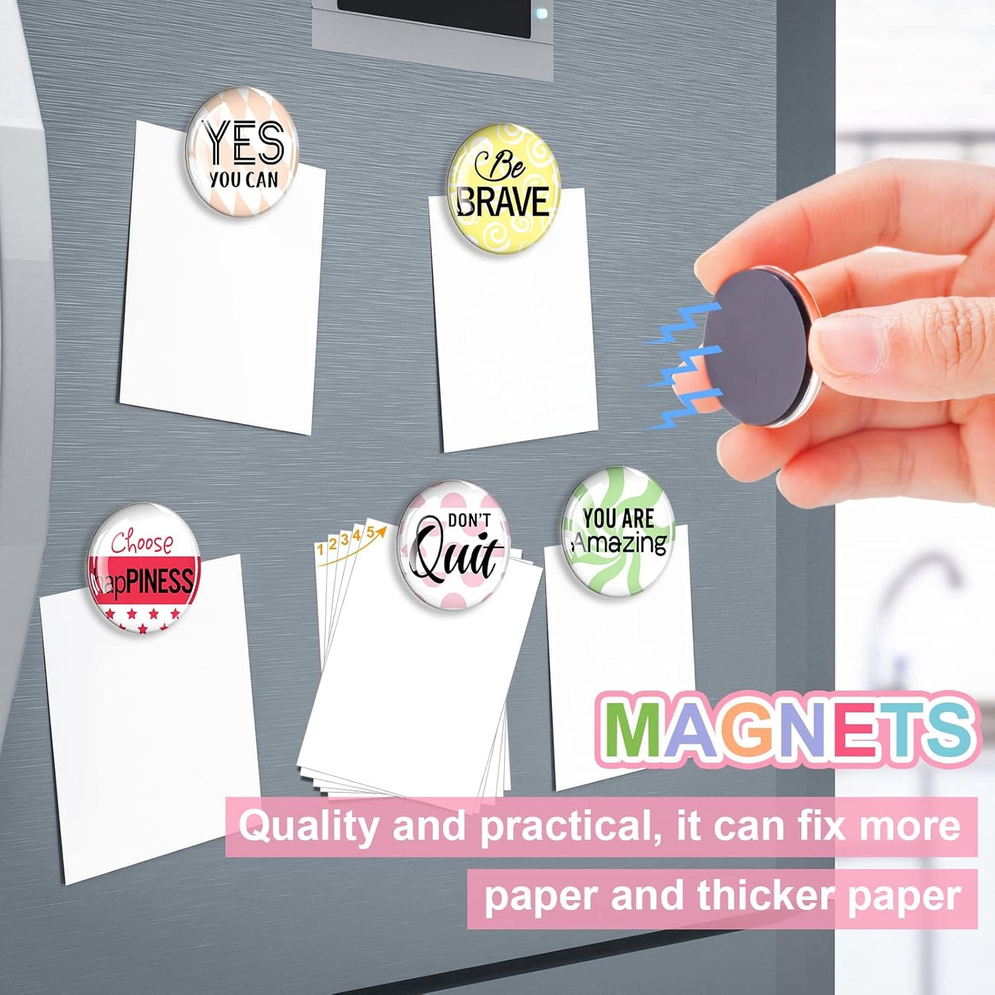 Weewooday 10 Pcs Inspirational Magnets for Refrigerator Fridge Decor Accessories Motivational Glass Quote Fun Magnet for Cabinet Kitchen Whiteboard Office (Encouragement Pattern)