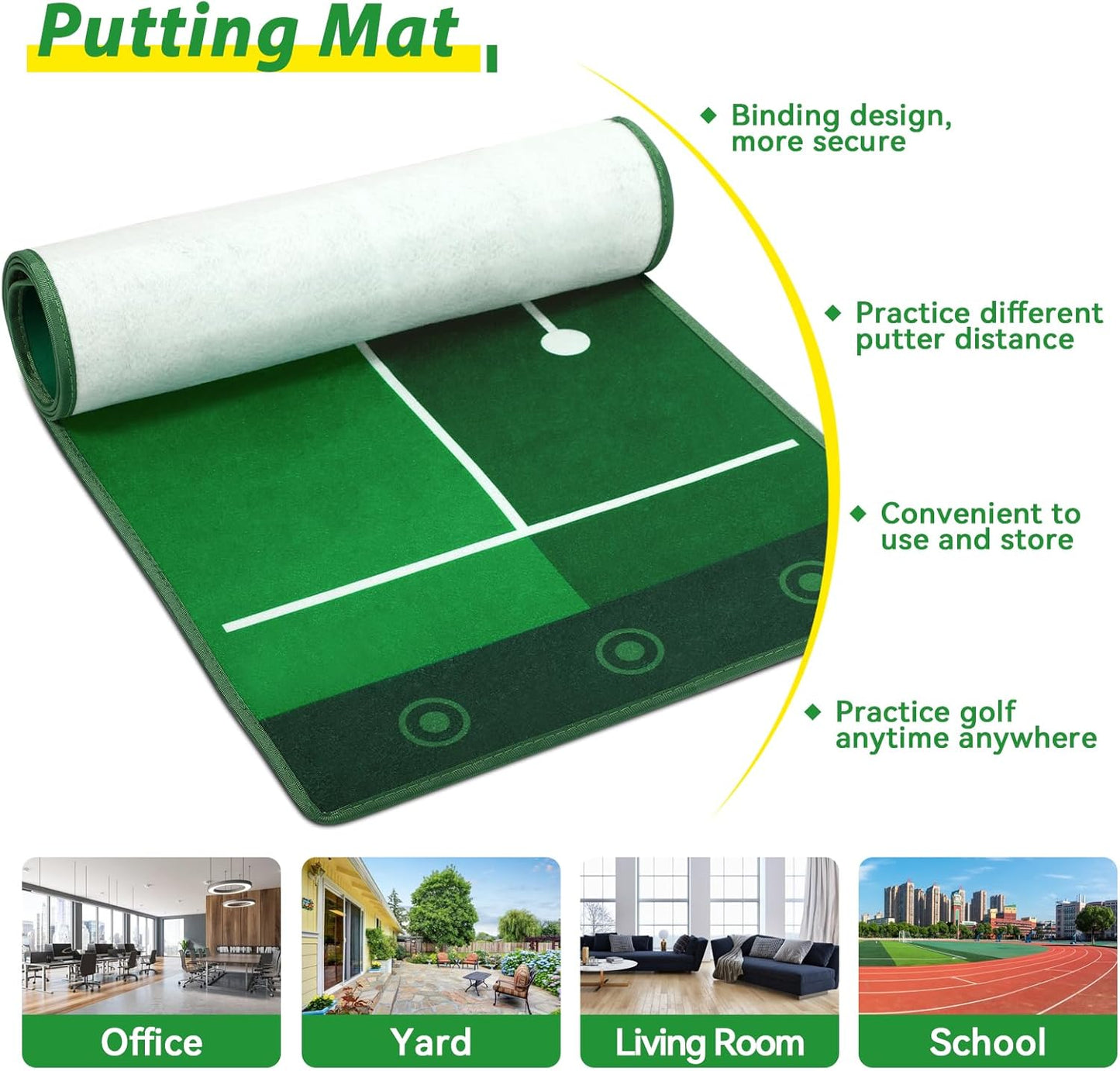 Liberry Toddler Golf Set with Putting Mat for Boys Girls Age 2 3 4, Upgraded Kids Golf Cart with Shoulder Strap Design, Outdoor Indoor Sports Toys for Birthday, Black