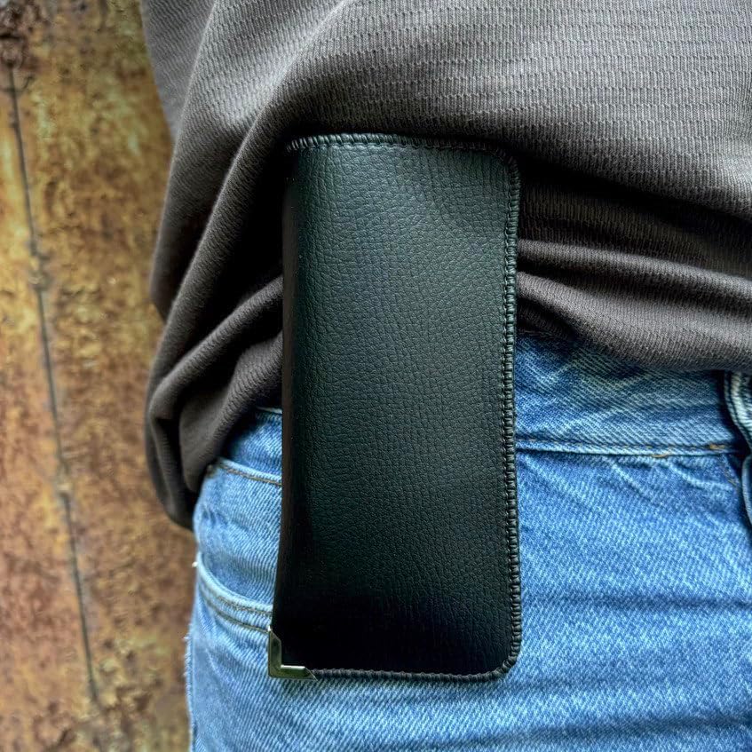 Orsus Soft Glasses Case with Belt Clip & Card Pocket, PU Leather Eyeglass Sunglasses Case Pouch Felt Lining