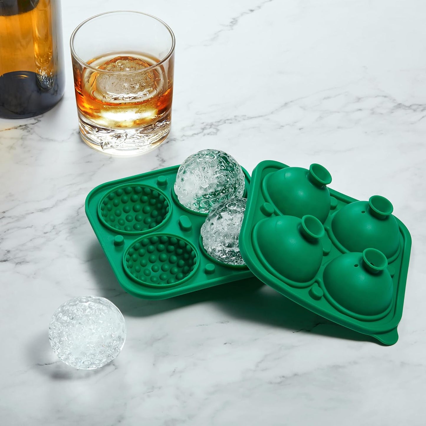 Novelty Golf Gifts Ball Ice Maker Mold, 2.2" Large Sphere Round Ice Cube Mold for Cocktails, Whiskey, Bourbon, Fun Shapes Big Whiskey Ice Cube Mold Gifts