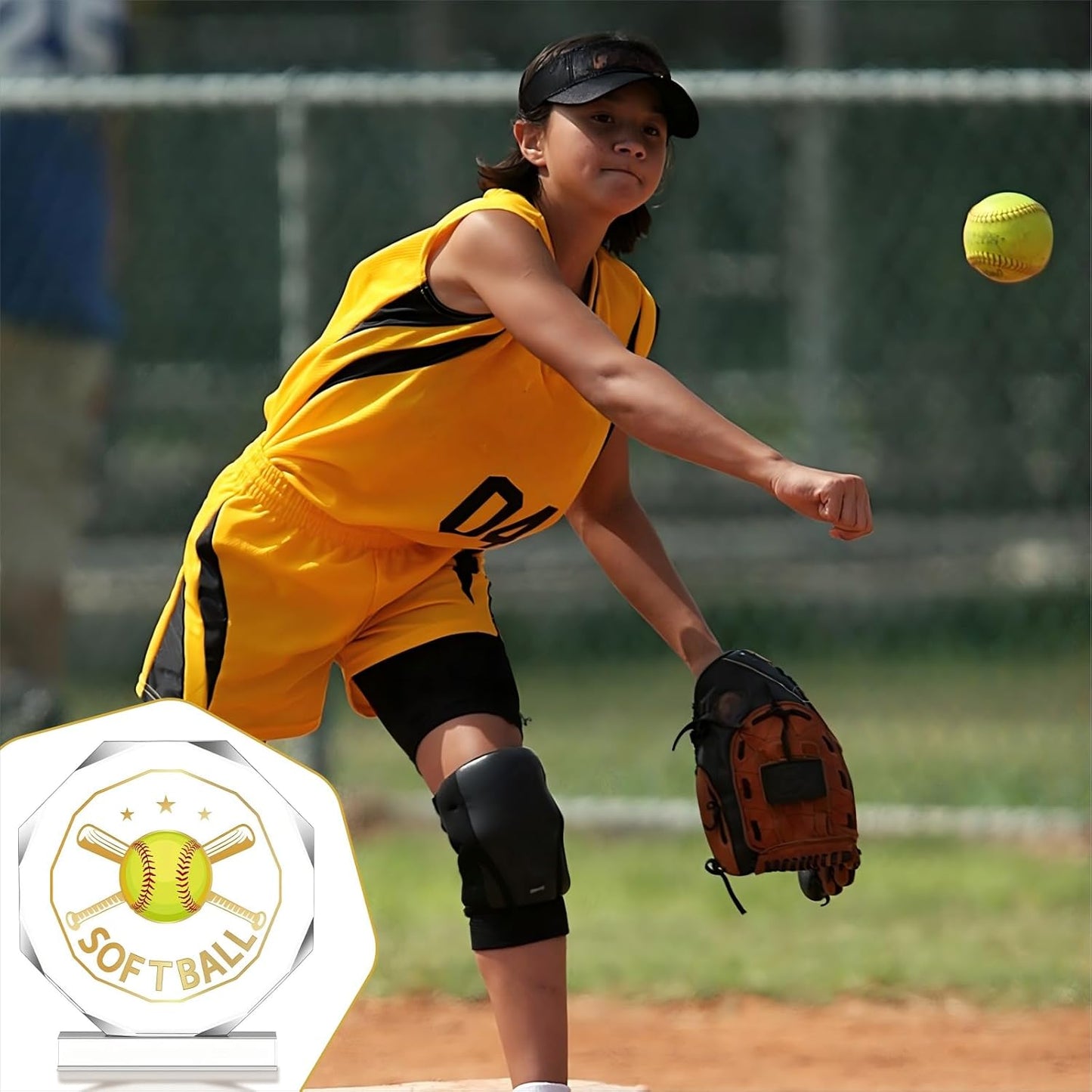 6 Pack Sports Trophy Acrylic Award Medals 4.72 x 4.72 Inch Sports Contest Trophies Bulk Plaques Team Prize Gift Trophies for Competition