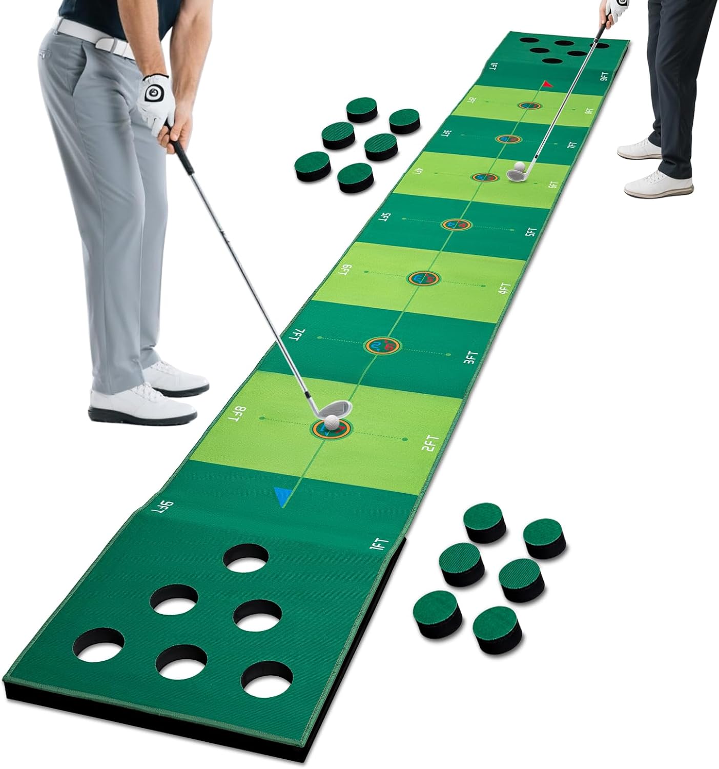 Golf Putting Game Putting Green Golf Putting Mat Indoor Outdoor Pratice Golf Game Set for Office Backyard Party