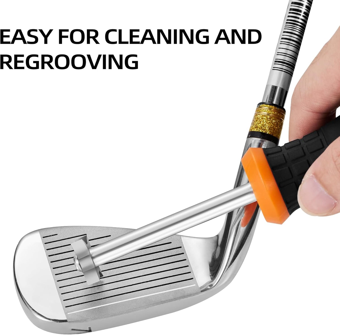 Golf Club Groove Sharpener, Re-Grooving Tool and Cleaner for All Irons Pitching Sand Lob Gap and Approach Wedges, Generate Optimal Backspin, Groove Repair Tool, Tungsten Carbide Head