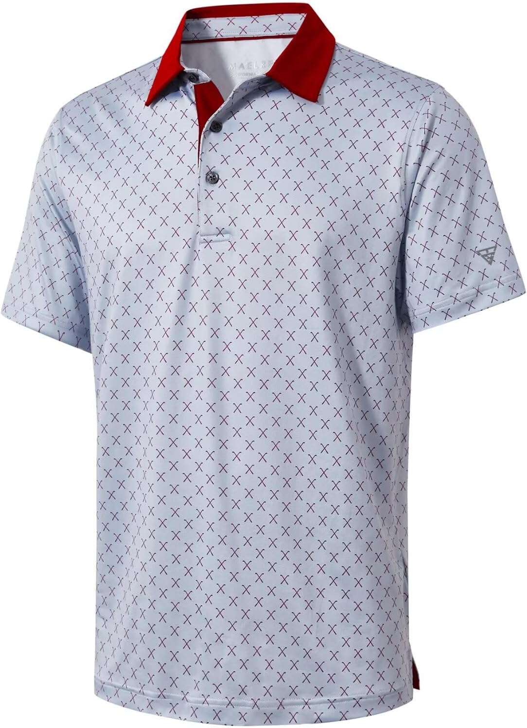 Golf Shirts for Men Dry Fit Short Sleeve Print Performance Moisture Wicking Polo Shirt