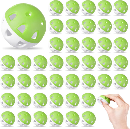 Junkin 50 Pack Practice Golf Balls Limited Flight Plastic Impact Golf Balls 1.65 Inch Hollow Soft Training Resistant EVA Foam Realistic Feel for Indoor Outdoor Swing Training