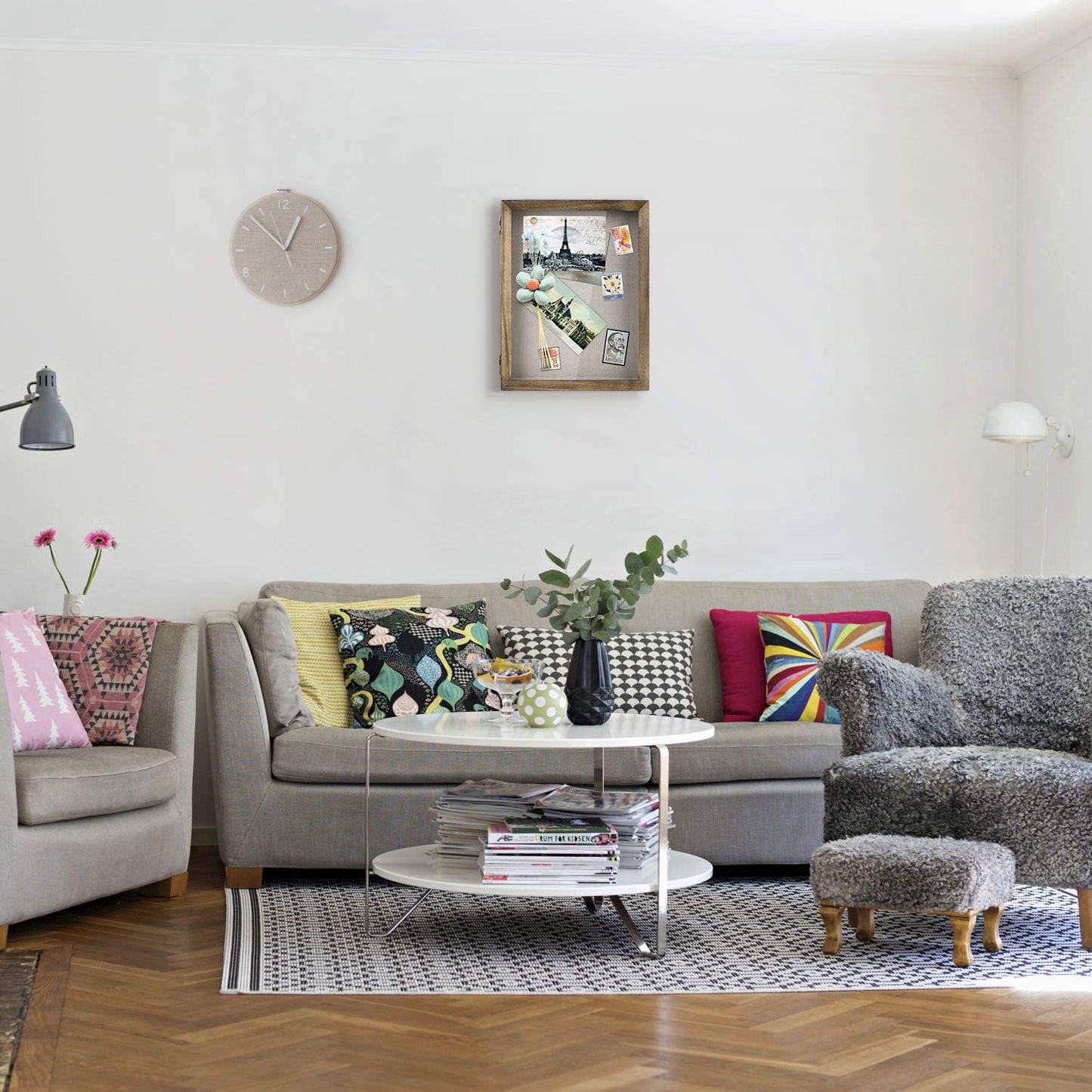 Love-KANKEI Shadow Box Display Case 11x14 Shadow Box Picture Frame with Linen Back Memorabilia Awards Medals Photos Wood Memory Box Gift Carbonized Black