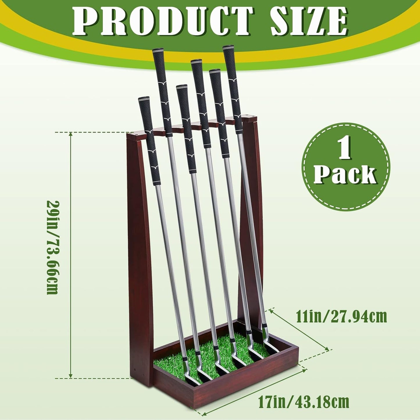 Lenwen Wooden Golf Putter Stand Golf Club Holder Stand Wooden Display Rack Floor Display Rack Club Organizer for Storage Sports Indoor Home Office Simulator Garage