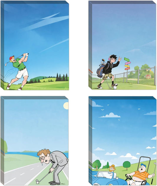 8 Set Funny Golf Theme Memoer Notepads 4 x 5.5 inch Easy Sticky Note to Do List Office Supplies for Golf Themed Events Desk Use