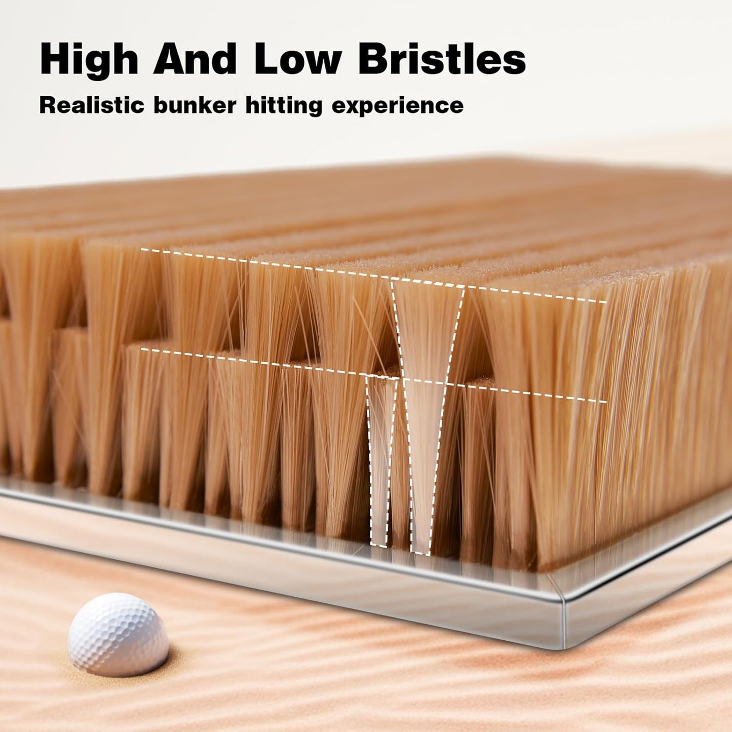 Bunker Practice Mat - Simulates Real Golf Course Bunker, Stainless Steel Base for Stable Indoor Golf Simulator Practice