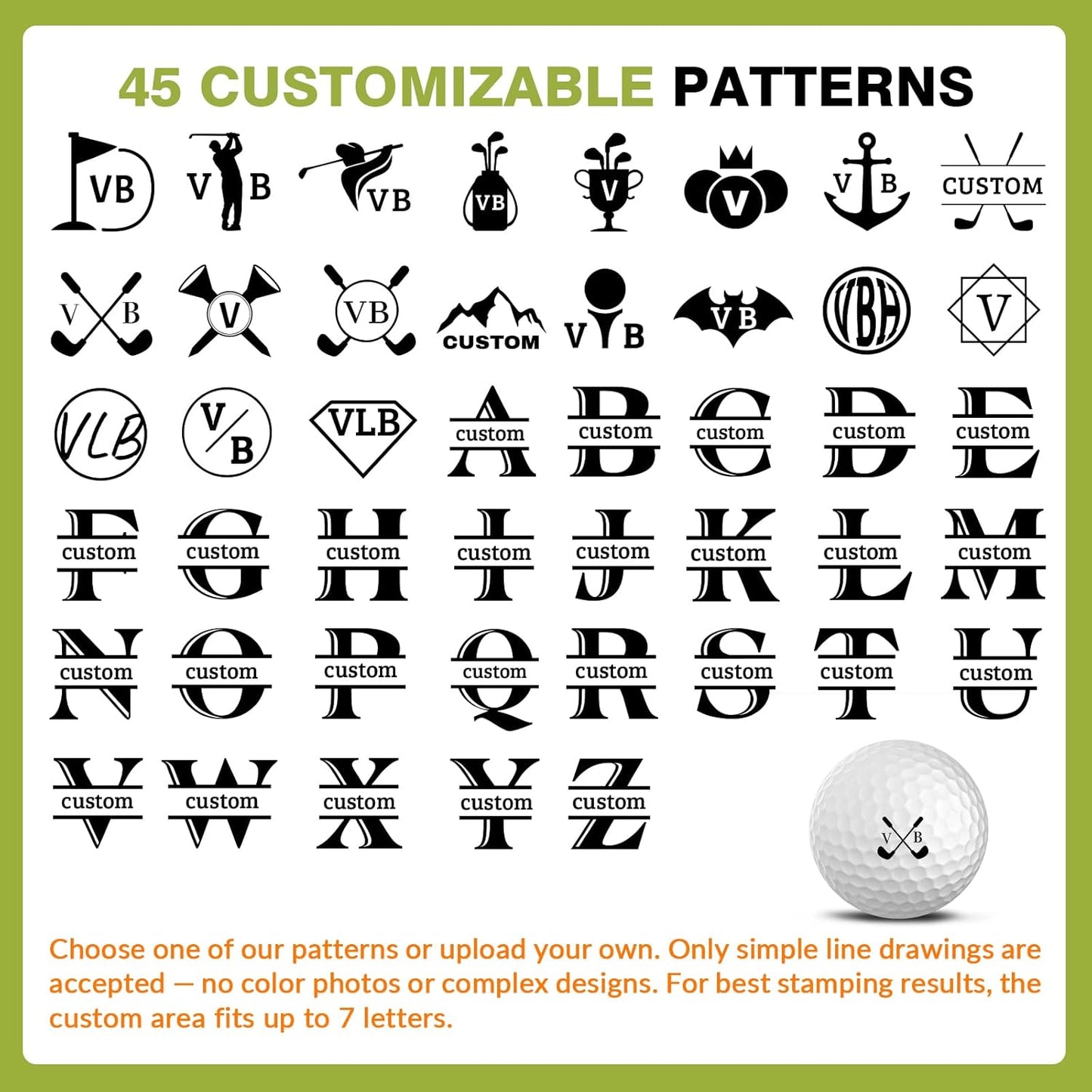 Custom Golf Ball Stamp, Personalized Golf Ball Marker with Self-Inking, Premium Quality Stamp for Golfers & Tournament Gifts