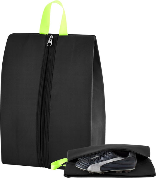 Smell Proof Shoe Bag for Travel Water-resistant Odor Cleat Bag Absorbing Lightweight Golf Soccer Shoe Storage Organizer Pouch with Zipper for Gym Sports Travel Work(Black)